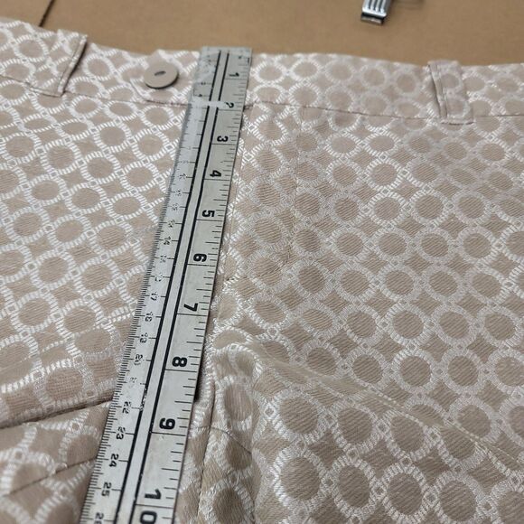 Cartonnier Anthropologie Brocade Bermuda Shorts 10 Cream-Gold Geometric Women's - Picture 7 of 11